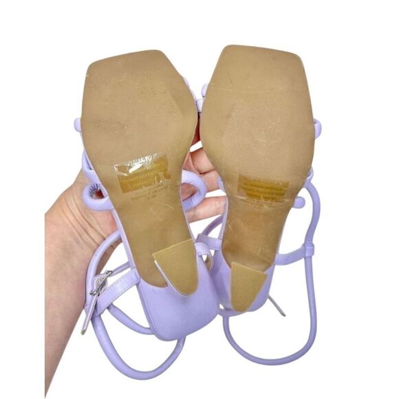 BP Sandals Womens Size 5.5 Lilac Wraparound Square Toe Strappy Heels - Picture 9 of 9